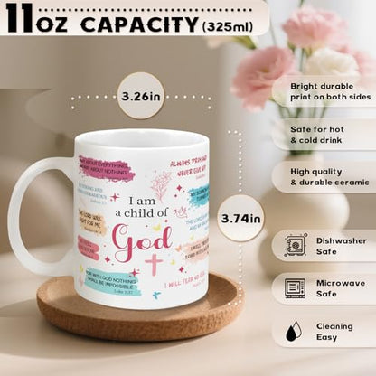 Christian Gifts for Women I Am a Child of God | Ceramic Coffee Mug | 11 OZ