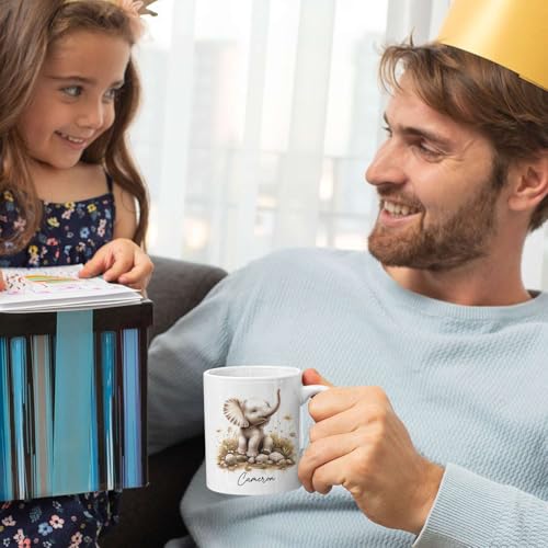 Baby Elephant Accent Personalized Animal | Customised Coffee Mug | 11 OZ