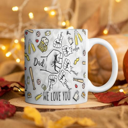 Custom Dad Papa with Names You Holding Our | Customised Coffee Mug | 11 OZ