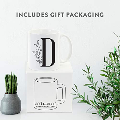 Gift Elegant Design Monogram Initial Letter D | Ceramic Coffee Mug | 11 OZ