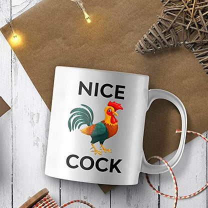 Funny Joke Nice Cock Gift For Boyfriend | Ceramic Coffee Mug | 11 OZ