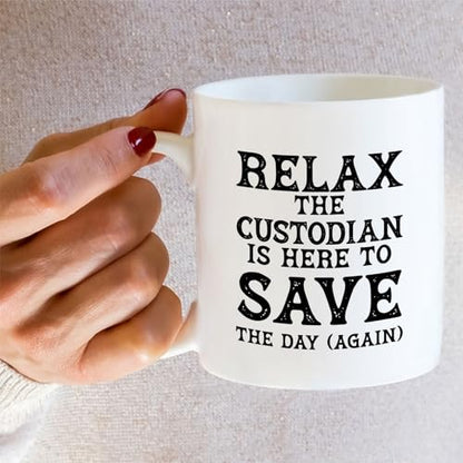 Funny for Custodian or Humorous Gift Janitors | Ceramic Coffee Mug | 11 OZ