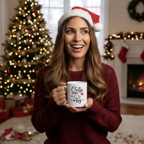 FUNNY KIDS HOME Classy Sassy and a Bit Smart | Ceramic Coffee Mug | 11 OZ