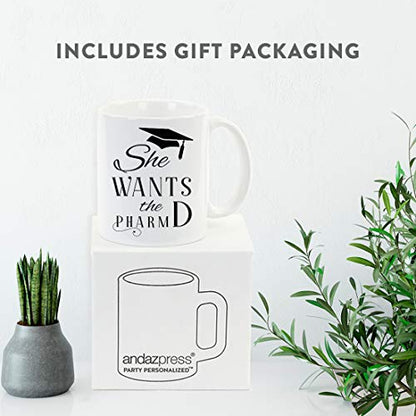 Graduation Gift She Wants The PharmD 1-Pack | Ceramic Coffee Mug | 11 OZ