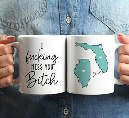 Funny Rude Long Distance Self Isolation Gag | Ceramic Coffee Mug | 11 OZ