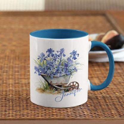 Custom Iris Personalized Name On Porcelain | Customised Coffee Mug | 11 OZ