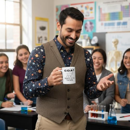 Goat Greatest of All Teachers Funny Teacher | Ceramic Coffee Mug | 11 OZ