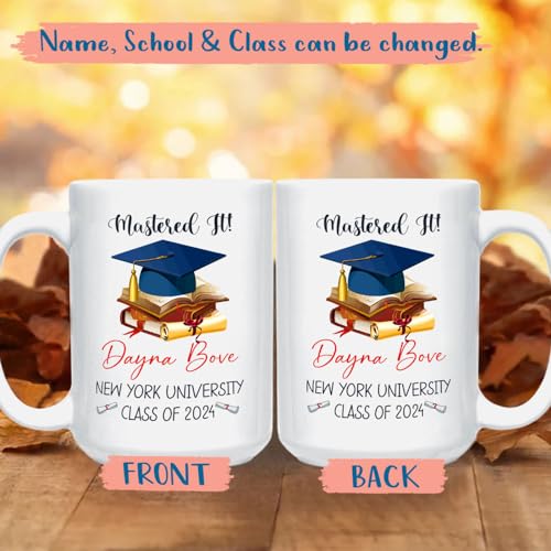 Mastered It Graduation Cap Personalized | Customised Coffee Mug | 11 OZ