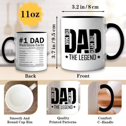 Funny for Dad | Ceramic Coffee Mug | Father's Day Gift | Stylish Printed Design | Tea & Coffee Cup | 11oz | Black Two-Tone Design