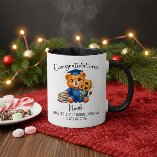 Personalized Name School Class Grad Lion | Customised Coffee Mug | 11 OZ