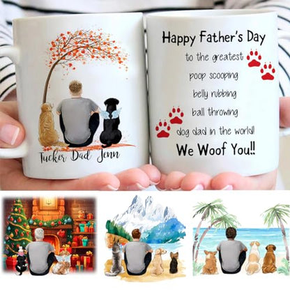 Personalized Dog Dad with Breeds Names | Customised Coffee Mug | 11 OZ