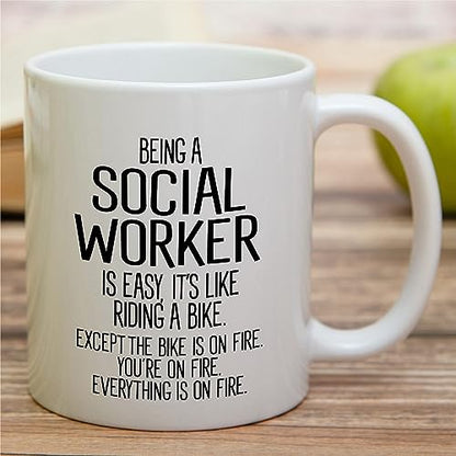 Funny Social Worker Gift Work Graduation Funny | Ceramic Coffee Mug | 11 OZ