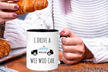 Funny Police Officer Wee Woo Car Graduation | Ceramic Coffee Mug | 11 OZ