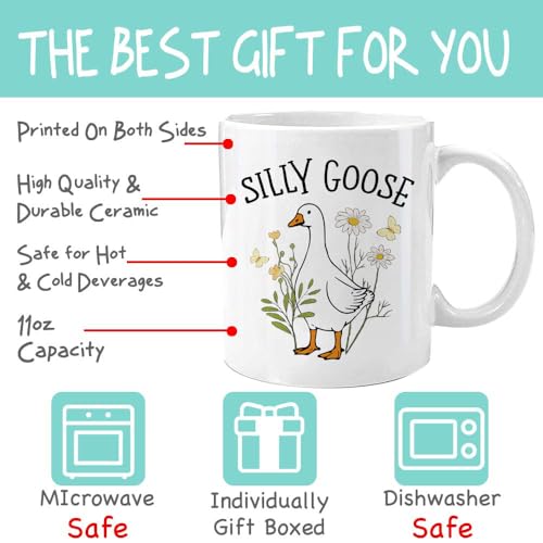 Cute Silly Goose Gifts for Women Funny | Ceramic Coffee Mug | 11 OZ