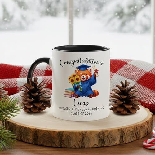 Personalized Name Congratulation Grad Panda | Customised Coffee Mug | 11 OZ