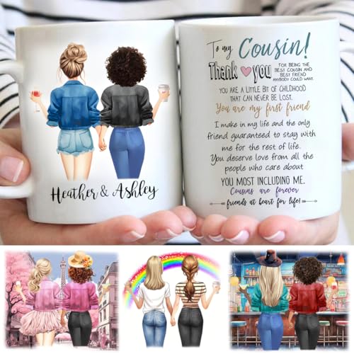 Custom Cousin Gifts for Women Personalized | Customised Coffee Mug | 11 OZ