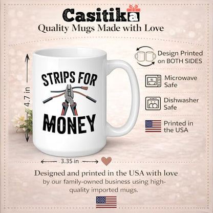 Electrician Gifts For Men Strips Money Cool | Ceramic Coffee Mug | 11 OZ