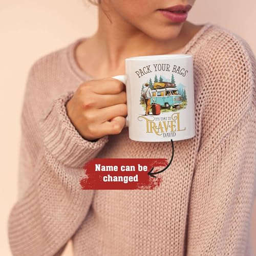 Beautiful Caravan Design Customized Name | Customised Coffee Mug | 11 OZ