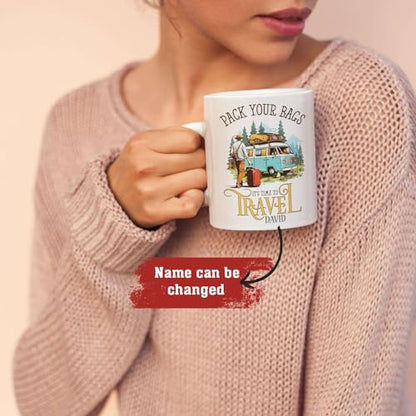 Beautiful Caravan Design Customized Name | Customised Coffee Mug | 11 OZ