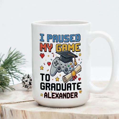 I Paused My Game To Graduate Gifts For | Customised Coffee Mug | 11 OZ