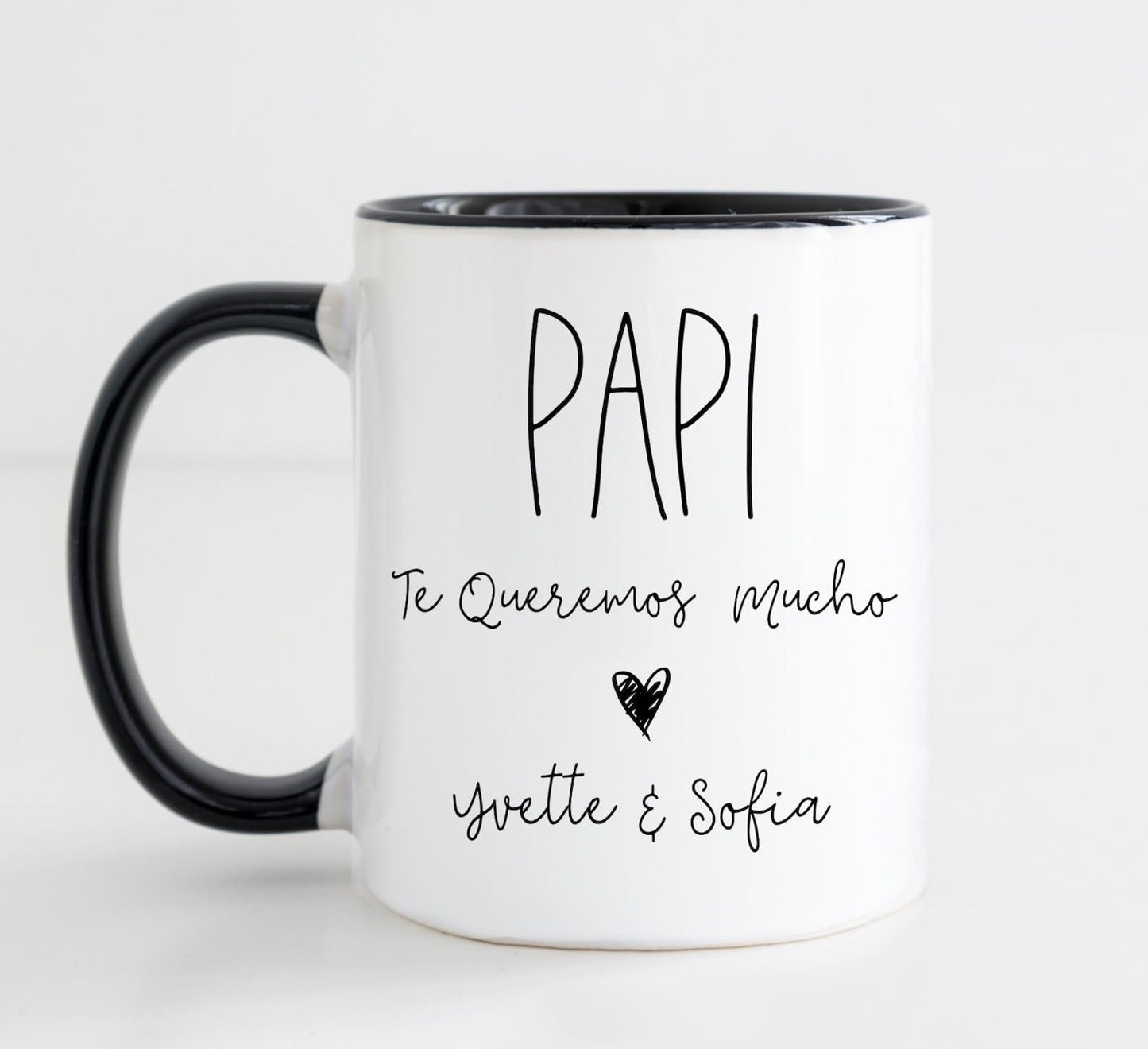 Personalized Papi Fathers Day Mug | Ceramic Coffee Mug | Father's Day Gift | Stylish Printed Design | Tea & Coffee Cup | 11oz | Black Two-Tone Design