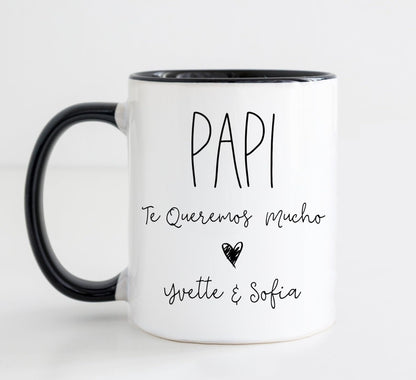 Personalized Papi Fathers Day Mug | Ceramic Coffee Mug | Father's Day Gift | Stylish Printed Design | Tea & Coffee Cup | 11oz | Black Two-Tone Design