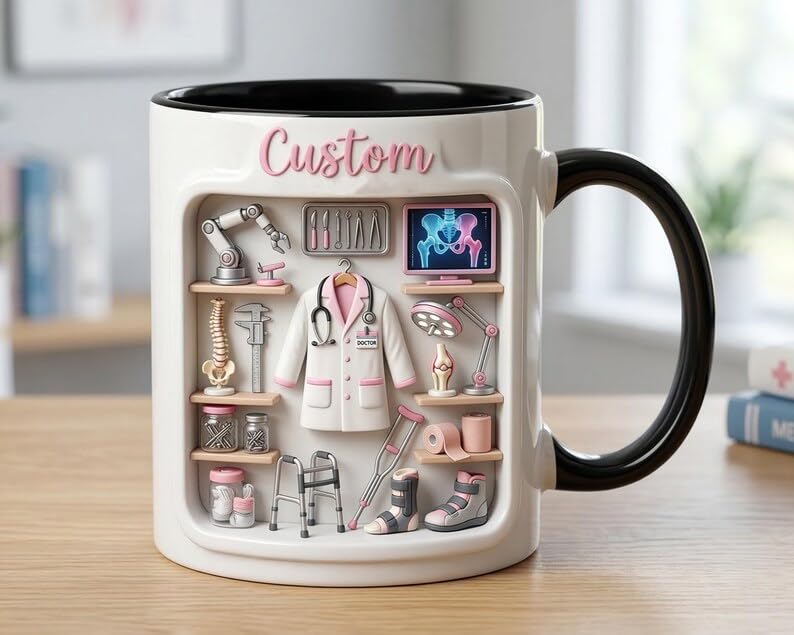 Personalized Doctor with Name Doctorate | Customised Coffee Mug | 11 OZ