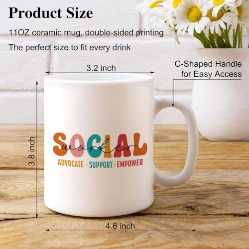 XQLZY Social Worker Cute Thank You Gifts for | Ceramic Coffee Mug | 11 OZ