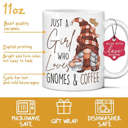 Just a Girl Who Loves Gnomes Gifts for Women | Ceramic Coffee Mug | 11 OZ