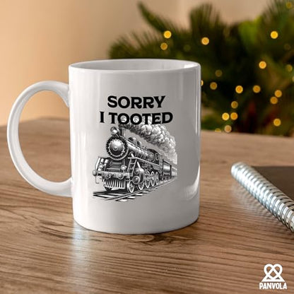 Sorry I Tooted Train Lovers Gifts For Dad Mom | Ceramic Coffee Mug | 11 OZ