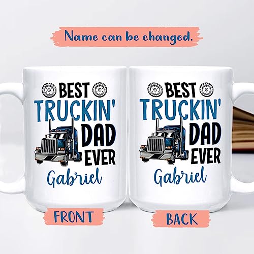 Best Truckin Dad Ever Gifts for Men | Customised Coffee Mug | 11 OZ