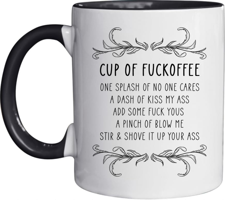 Funny of Fuckoffee with Handle | Ceramic Coffee Mug | 11 OZ