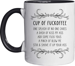 Funny of Fuckoffee with Handle | Ceramic Coffee Mug | 11 OZ