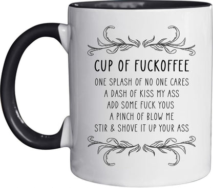 Funny of Fuckoffee with Handle | Ceramic Coffee Mug | 11 OZ