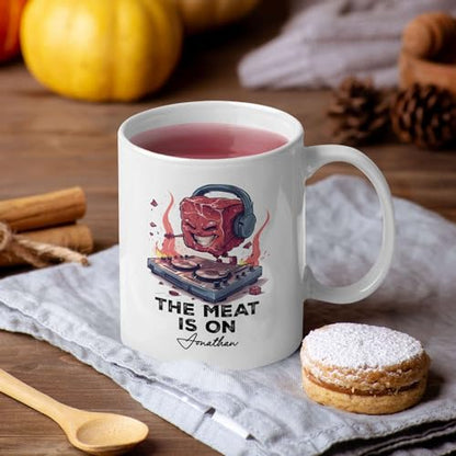 Steak DJ With Custom Name Personalized | Customised Coffee Mug | 11 OZ