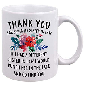 DQG CVT Best Sister-in-Law Thank You for Being | Ceramic Coffee Mug | 11 OZ