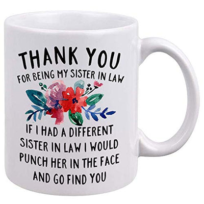DQG CVT Best Sister-in-Law Thank You for Being | Ceramic Coffee Mug | 11 OZ