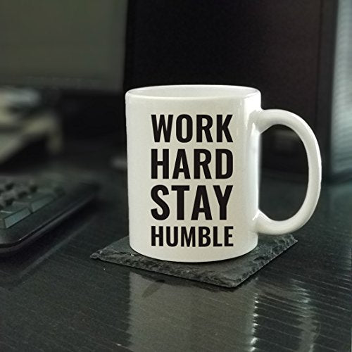 Motivational Gift Work Hard Stay Humble 1-Pack | Ceramic Coffee Mug | 11 OZ