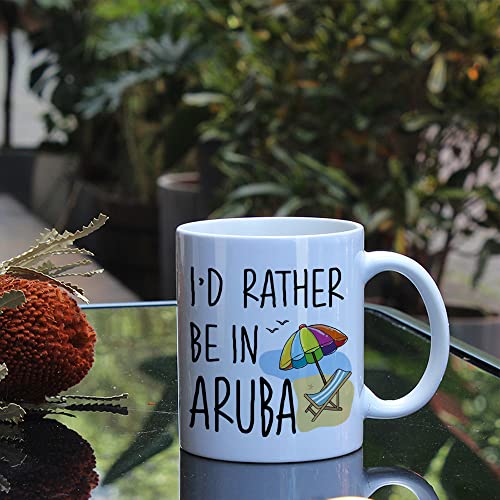 Novelty I d Rather Be in Aruba Birthday Gifts | Ceramic Coffee Mug | 11 OZ