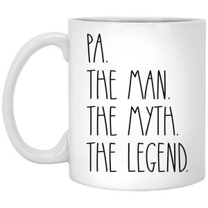 Pa The Man The Myth The Legend | Ceramic Coffee Mug | Father's Day Gift | Stylish Printed Design | Tea & Coffee Cup | 11oz