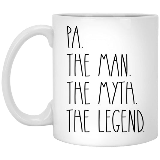 Pa The Man The Myth The Legend | Ceramic Coffee Mug | Father's Day Gift | Stylish Printed Design | Tea & Coffee Cup | 11oz