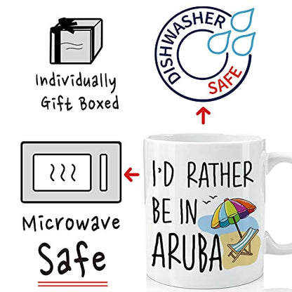 Novelty I d Rather Be in Aruba Birthday Gifts | Ceramic Coffee Mug | 11 OZ