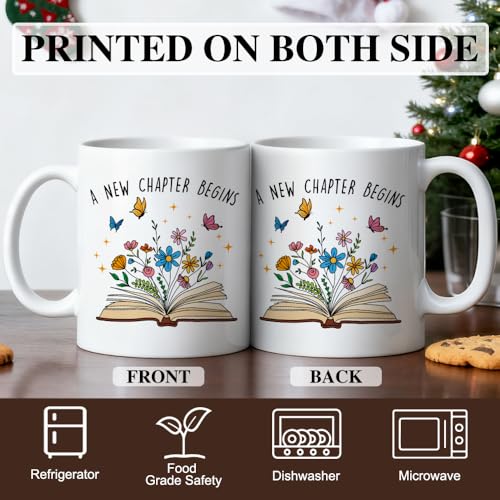 A New Chapter Begins for Women Funny Floral | Ceramic Coffee Mug | 11 OZ