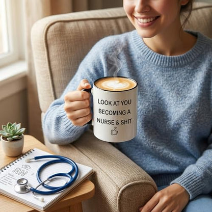 Funny Nurse Gifts for Women Nursing Student | Ceramic Coffee Mug | 11 OZ