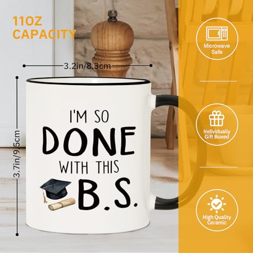 Shqiueos Funny College Graduation Gift for Her | Ceramic Coffee Mug | 11 OZ