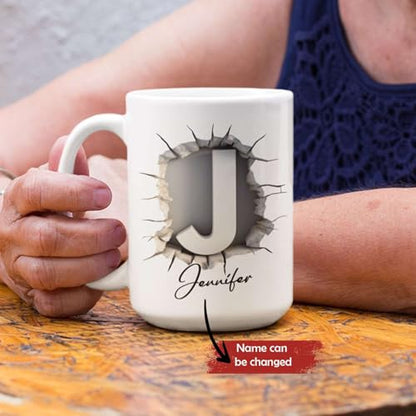Custom Alphabet Initial J Personalized | Customised Coffee Mug | 11 OZ
