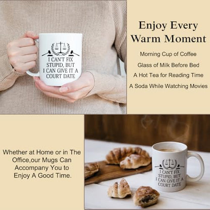 DYJYBMY I Can T Fixstupid But Give It A Court | Ceramic Coffee Mug | 11 OZ