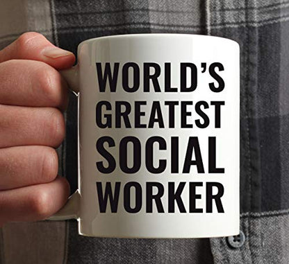 Gift for Men or Women World s Greatest Social | Ceramic Coffee Mug | 11 OZ