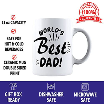 Kropsis World s Best Dad For Him Funny | Ceramic Coffee Mug | 11 OZ