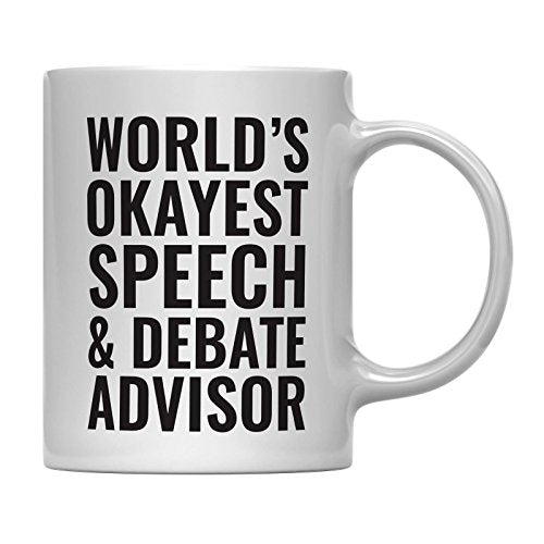 Teacher Gag Gift World s Okayest Speech and | Ceramic Coffee Mug | 11 OZ